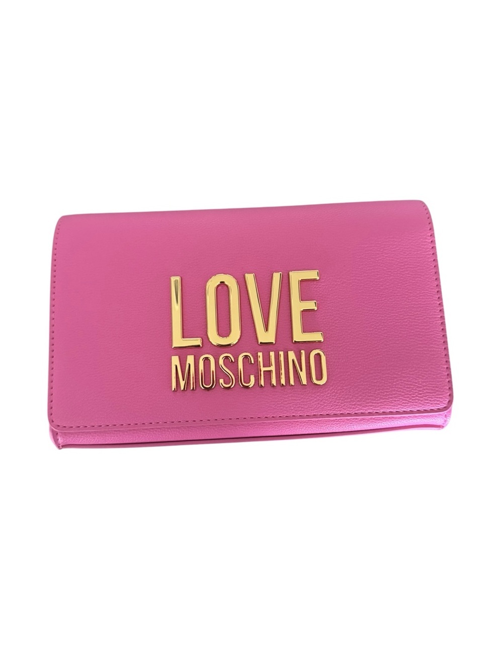 Love Moschino Pink Crossbody Clutch Bag Gold Logo Chain Strap NWT Barbiecore